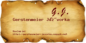 Gerstenmeier Jávorka névjegykártya
